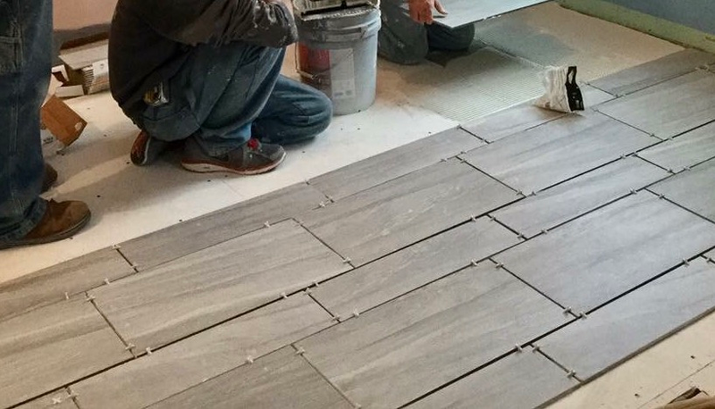 Apparently this is the only picture of the kitchen floor I took. Meh. You can get an idea of the pattern.